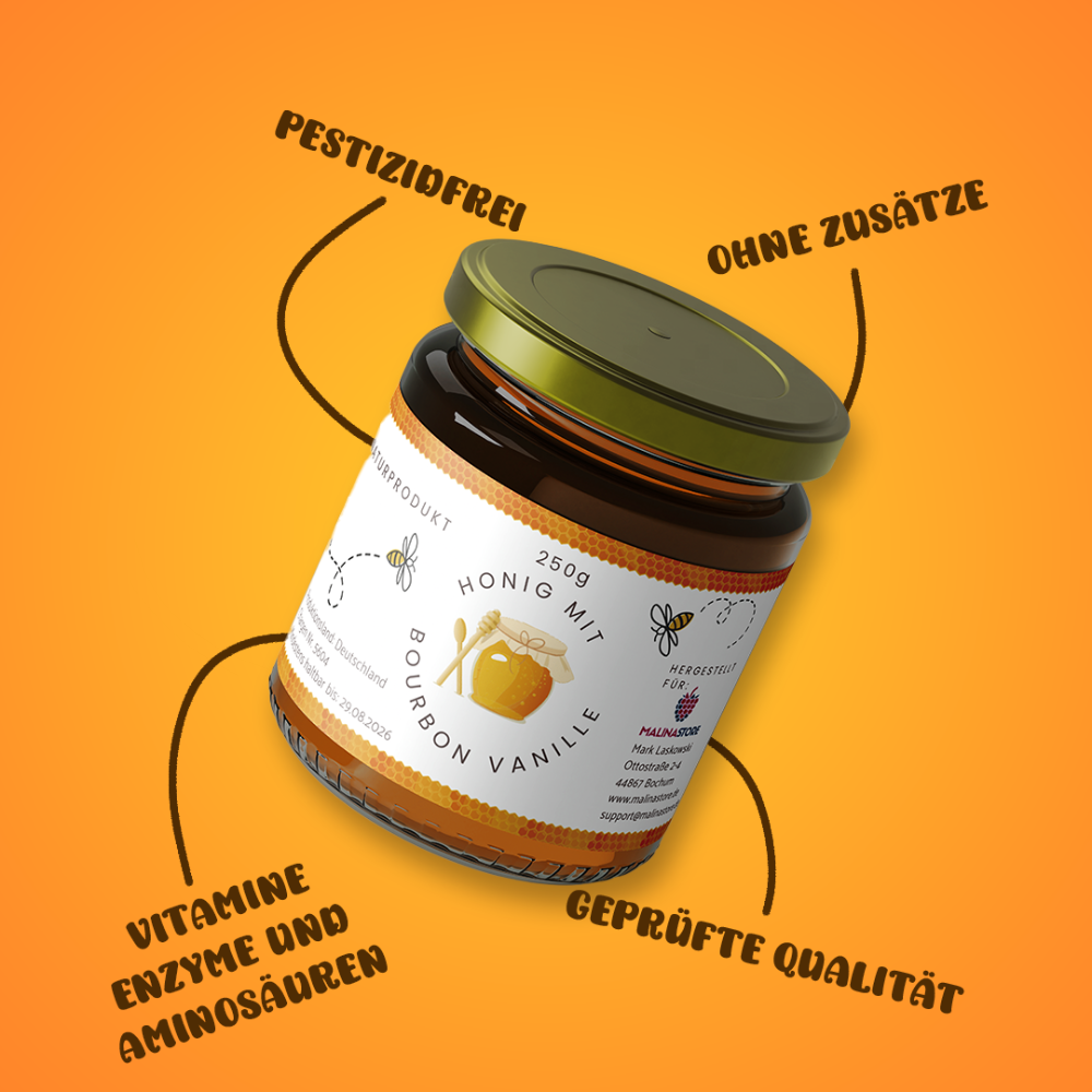 Honig mit Bourbon Vanille 250g