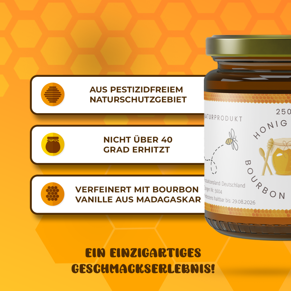 Honig mit Bourbon Vanille 250g